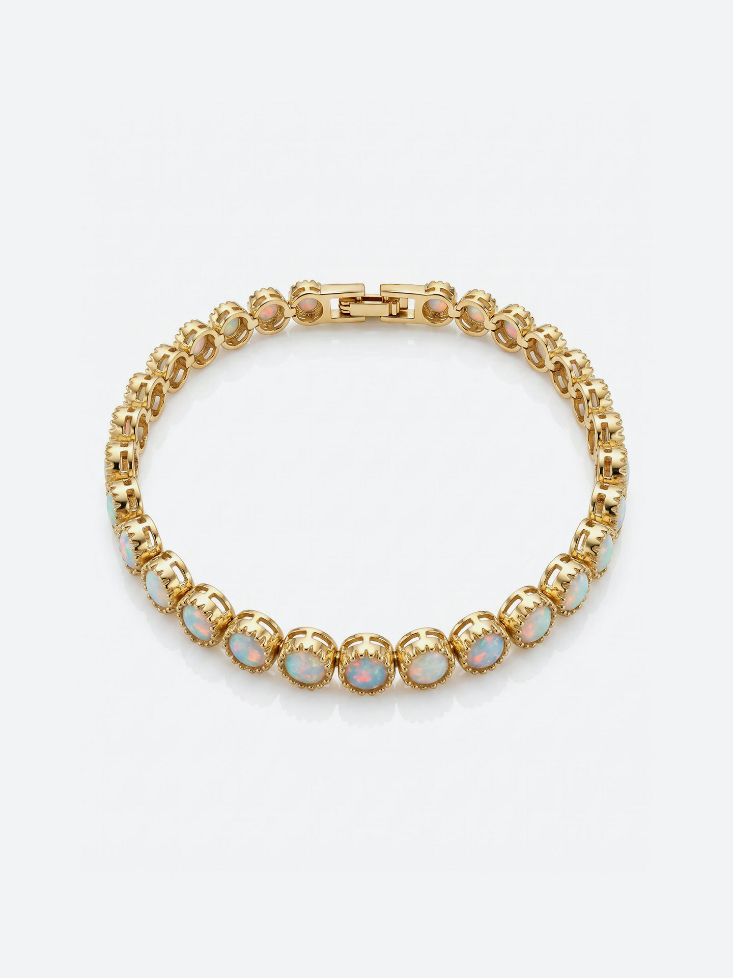 Elegant 18K Gold Plated Opal Bracelet for Women